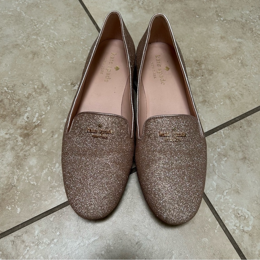 Kate Spade Sparkling Gold Loafers - Picture 3 of 7